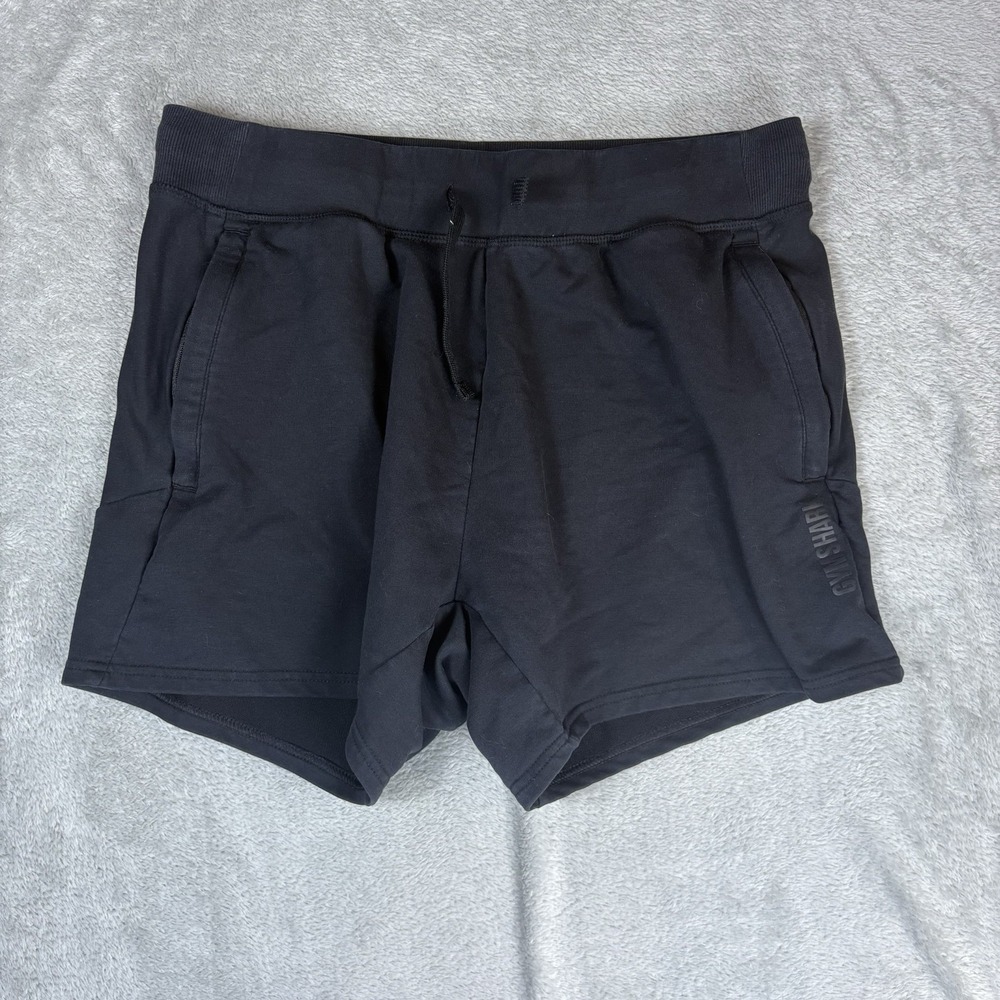 Gymshark Sweat Shorts Womens L Black Fleece Lounge Training Gym Pockets